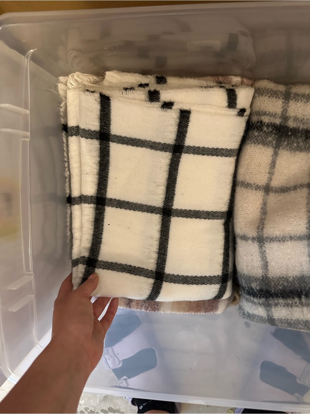 Cozy White & Black Scarf